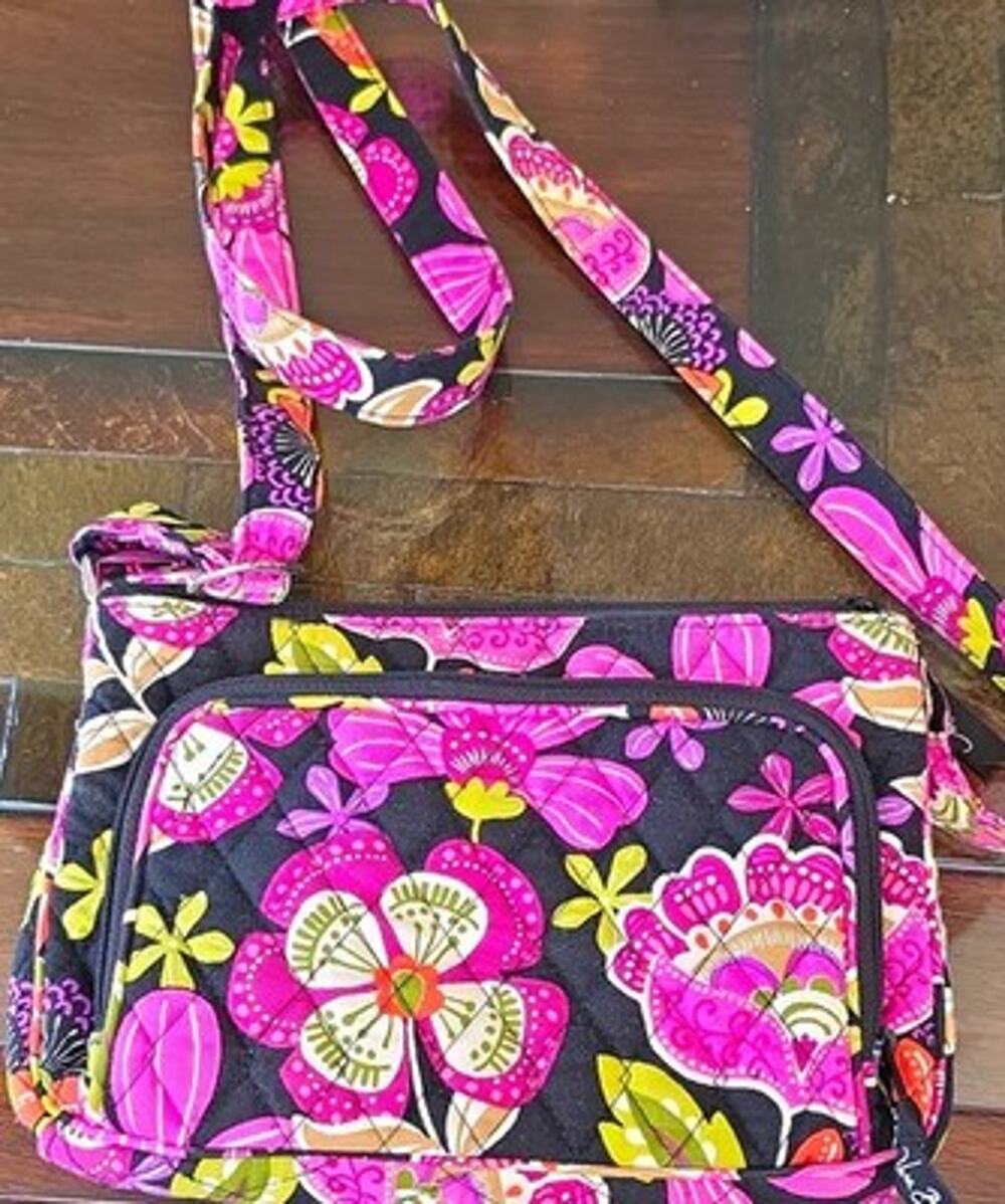 Vera Bradley Little Hipster Crossbody Bag Pirouette Pink Floral 9ยพ x 6ยฝ x 1ยฝ